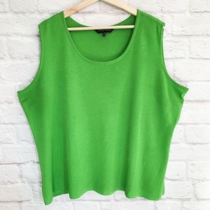 Ming Wang Tops - Ming Wang Plus Size Scoopneck Tank Green Ming Wang Tops - Ming Wang Plus Size Scoopneck Tank Green